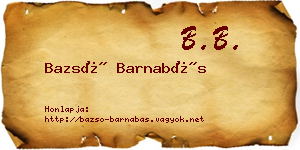 Bazsó Barnabás névjegykártya